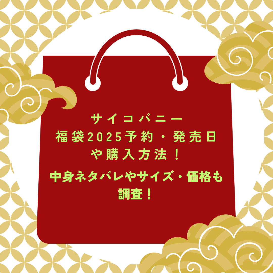 2025年のサイコバニー福袋予約・発売日や購入方法に加えて中身ネタバレやサイズ・価格情報もお伝えしています